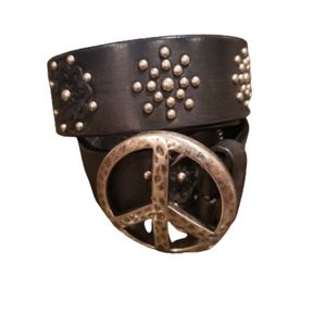 Brighton Women's 32 peace sign buckle belt